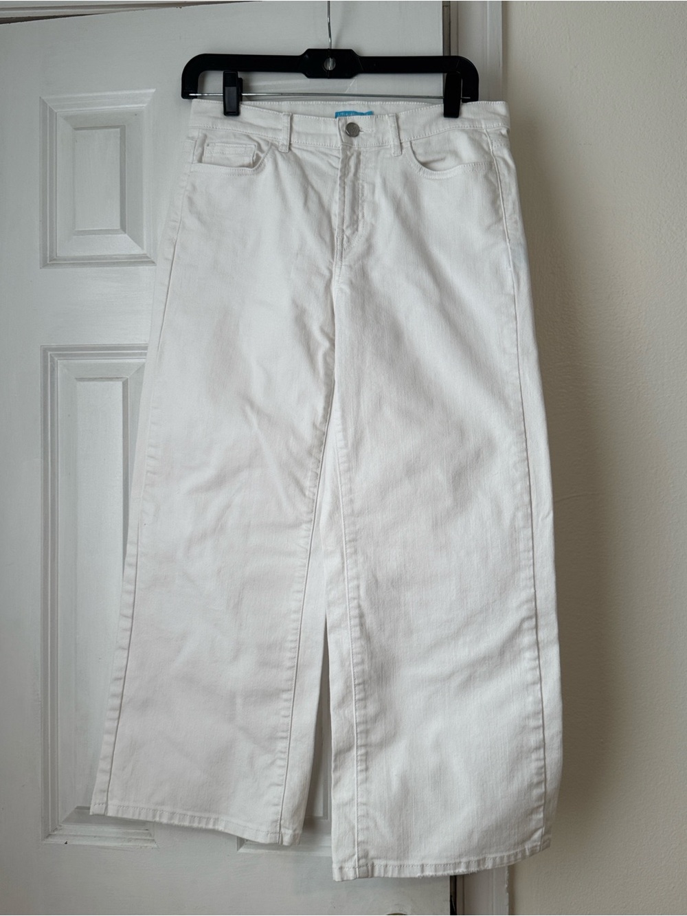 J. McLaughlin Charter Pants Jeans White Crop Wide Leg Size 4